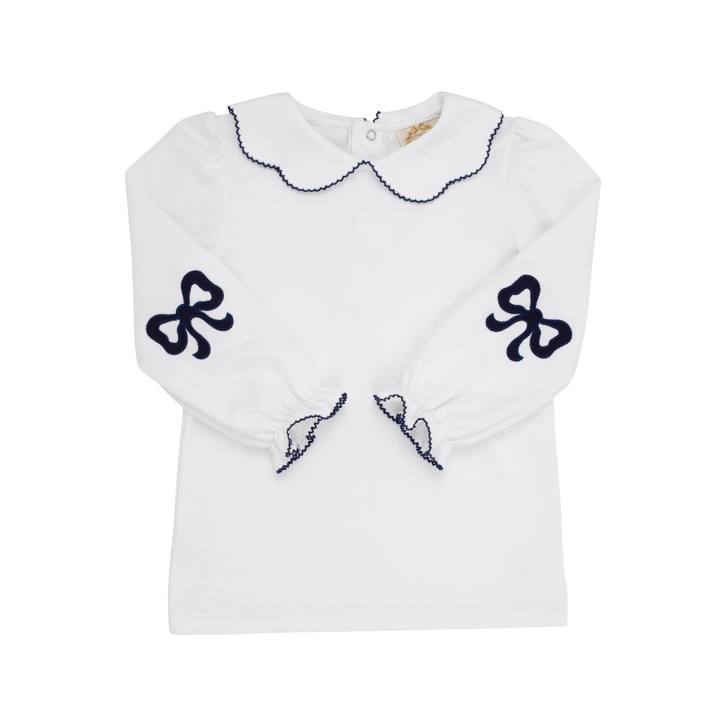 Emma's Elbow Patch Top & Onesie | Worth Avenue White with Nantucket Navy