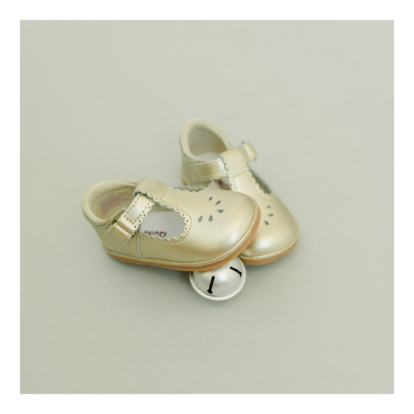 Dottie Scalloped T-Strap Mary Jane | Gold