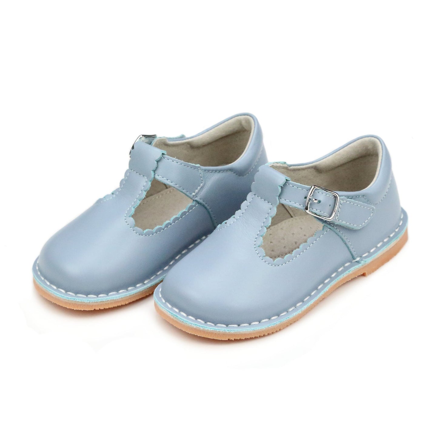 Selina Scalloped T-Strap Mary Jane | Dusty Blue