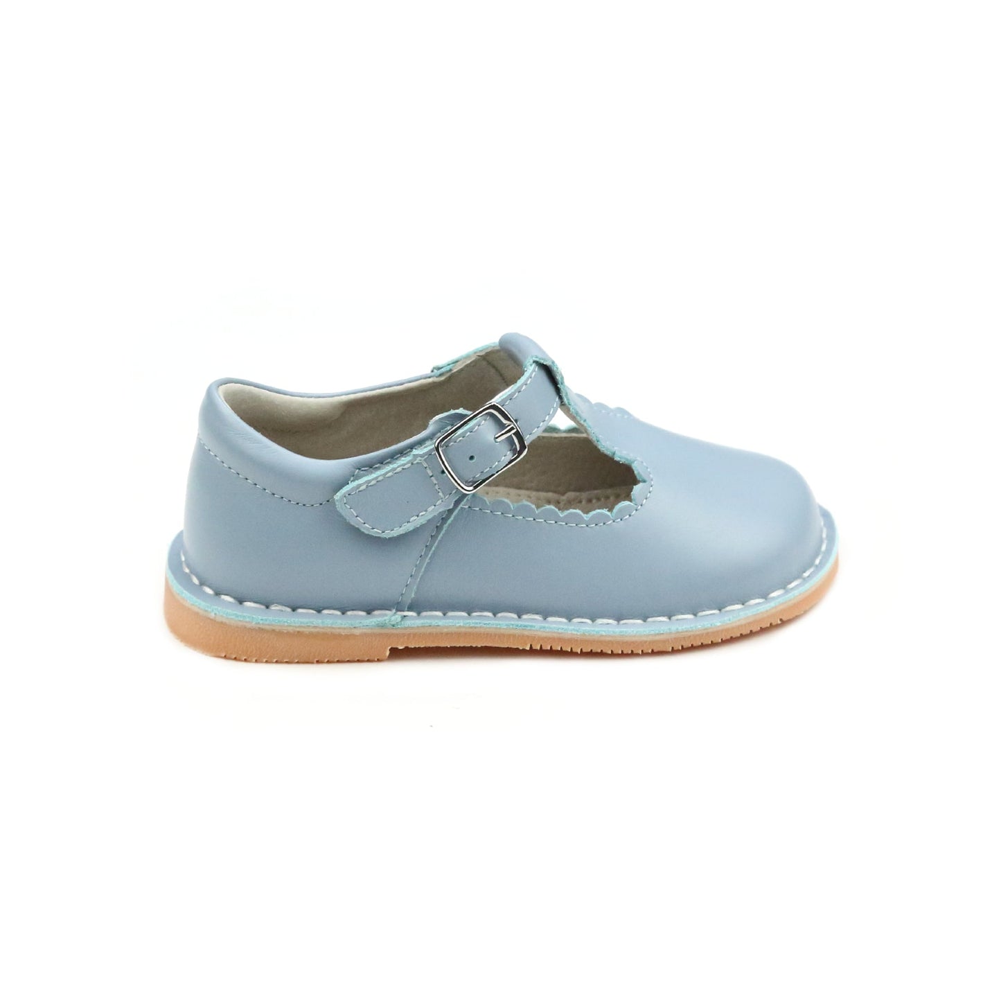 Selina Scalloped T-Strap Mary Jane | Dusty Blue