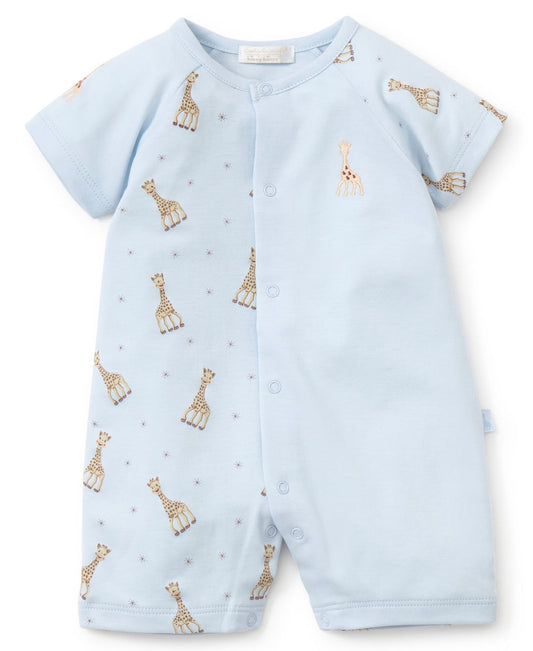 Sophie la Girafe Print Playsuit - Light Blue