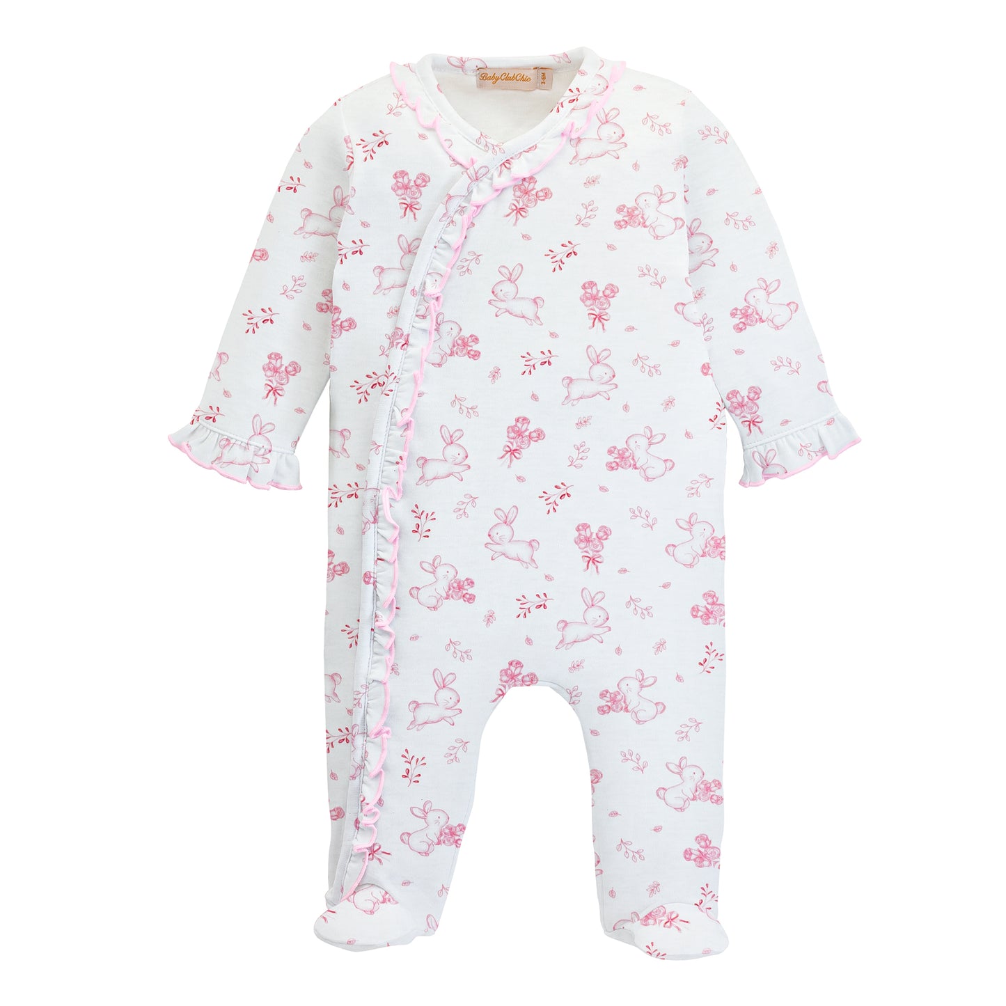 Baby Bunnies | Pink Footie w/Ruffle