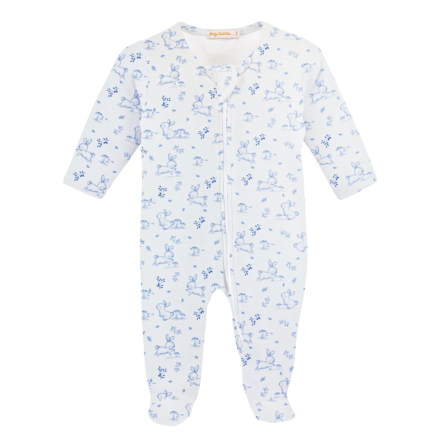 Baby Bunnies | Blue Zipped Footie