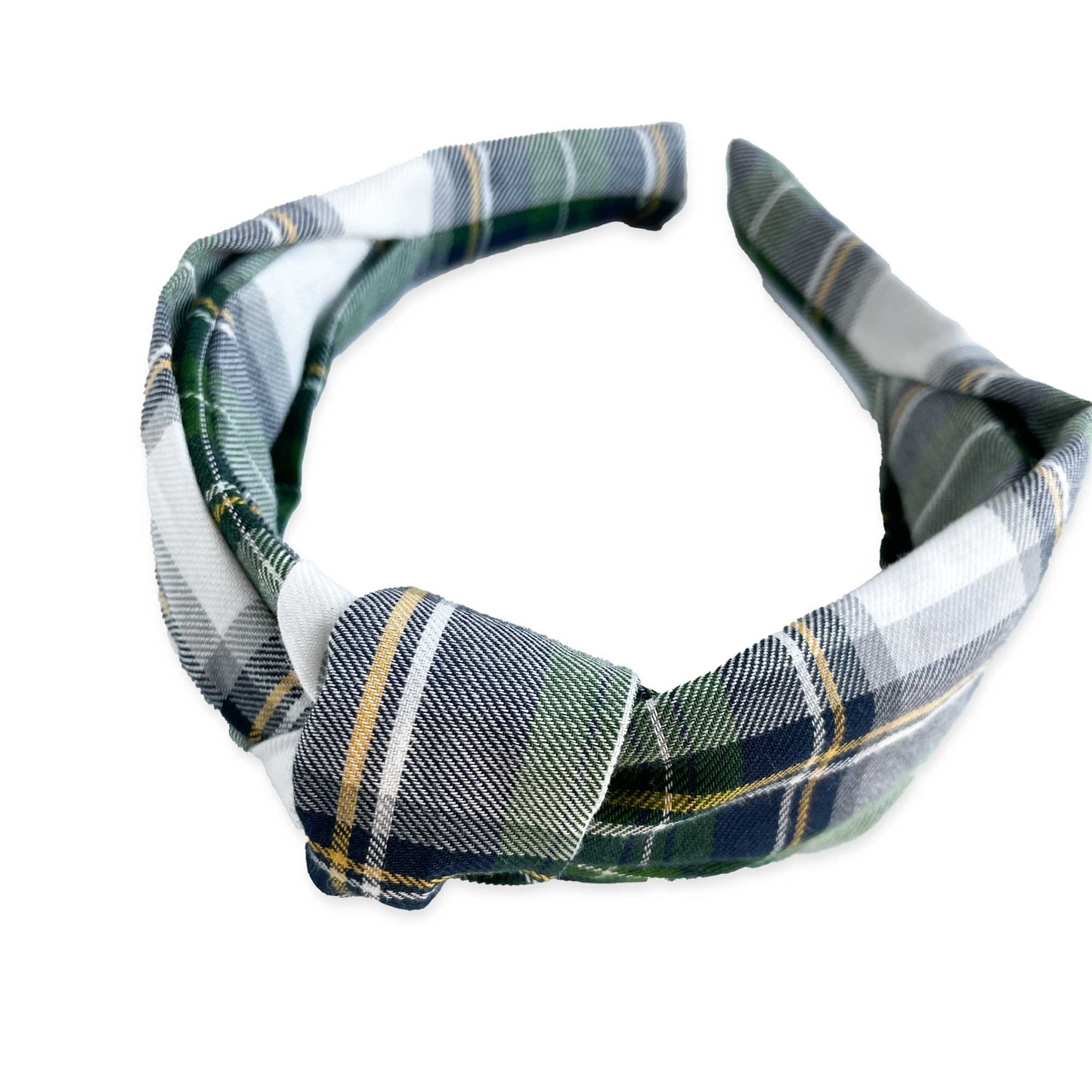 Tartan Knotted Headband | Forest Green