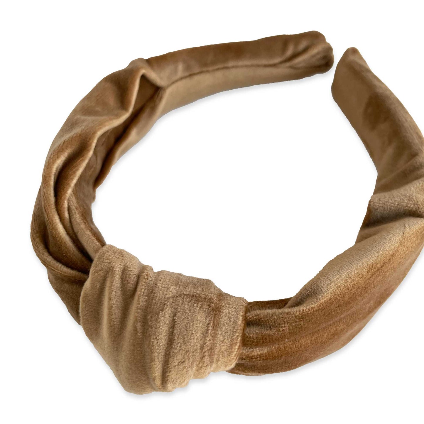 Velvet Knotted Headband | Camel