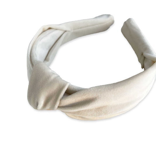 Velvet Knotted Headband | Ivory