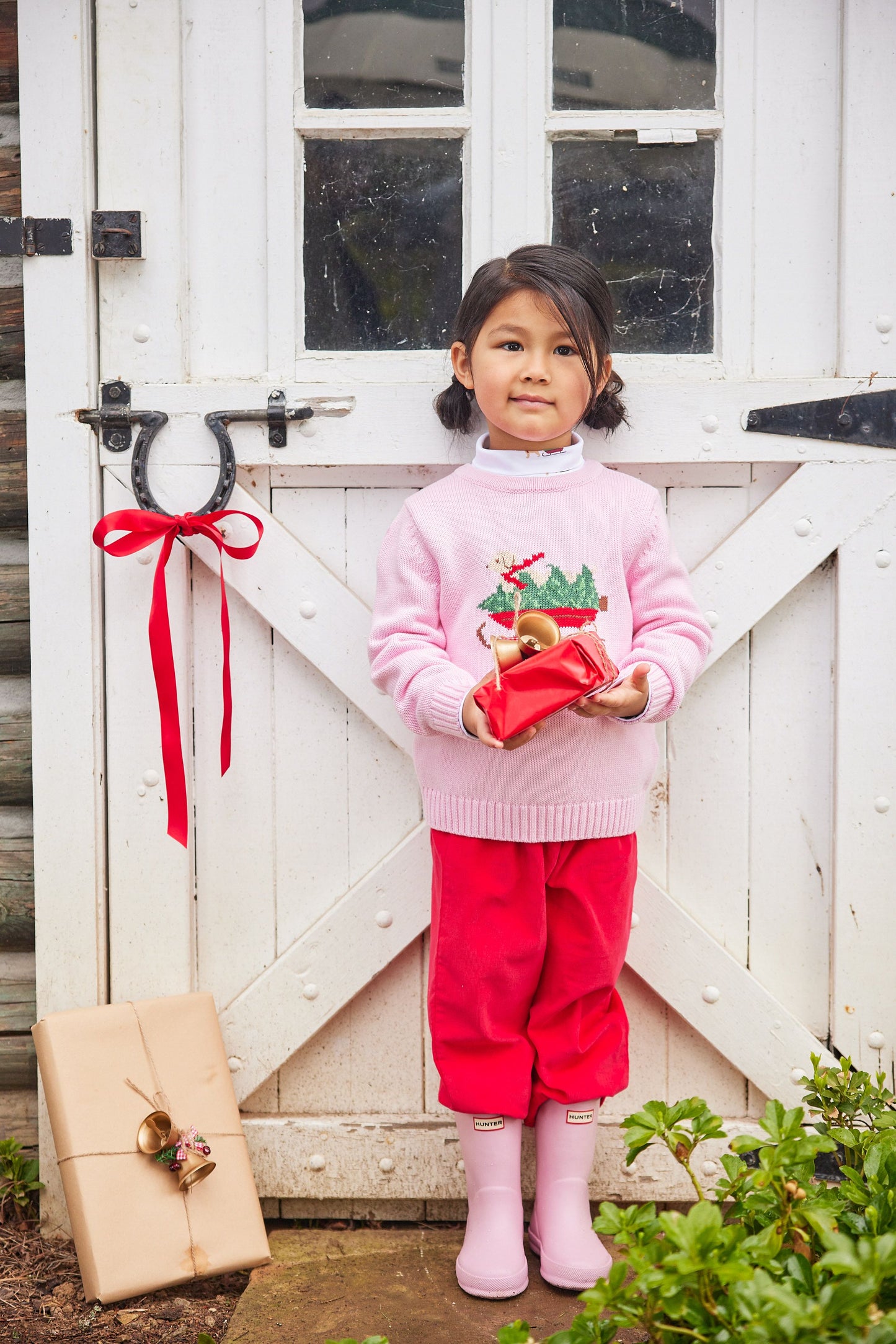 Intarsia Sweater | Pink Holiday Lab