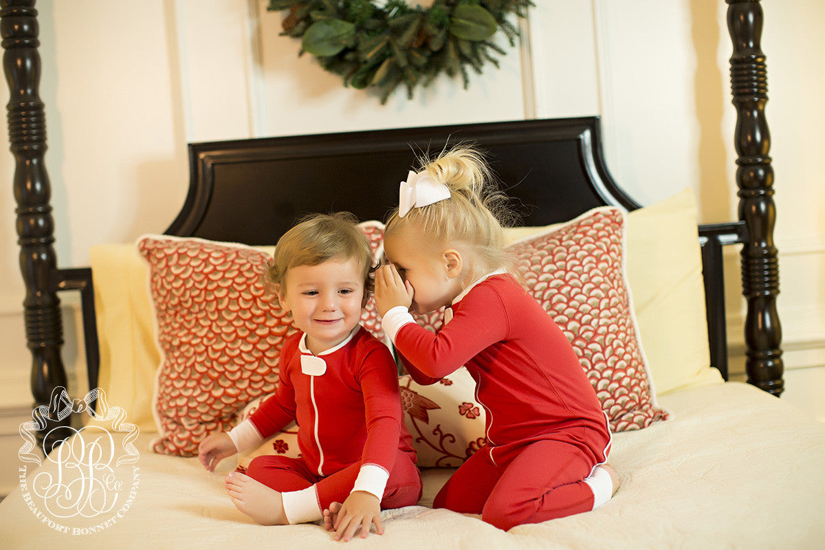 Knox's Night Night Footed Pajama | Rudolph Red/Worth Ave White