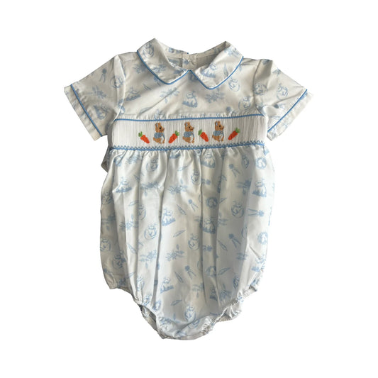 Smocked Peter Rabbit Toile Bubble