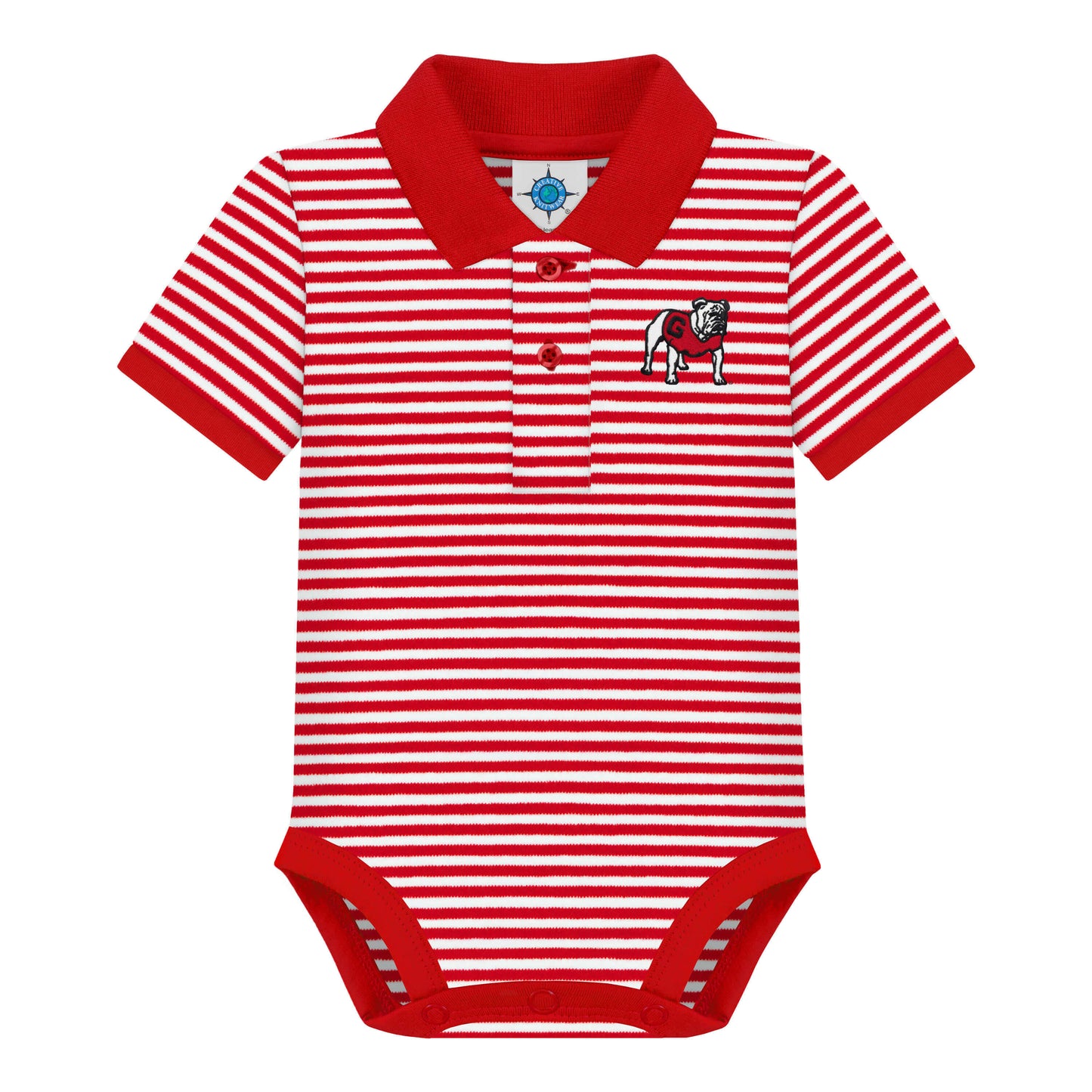 Georgia Bulldogs Striped Bodysuit | Red/White