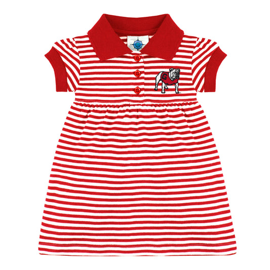 Georgia Bulldogs Stripe Dress + Bloomer | Red/White