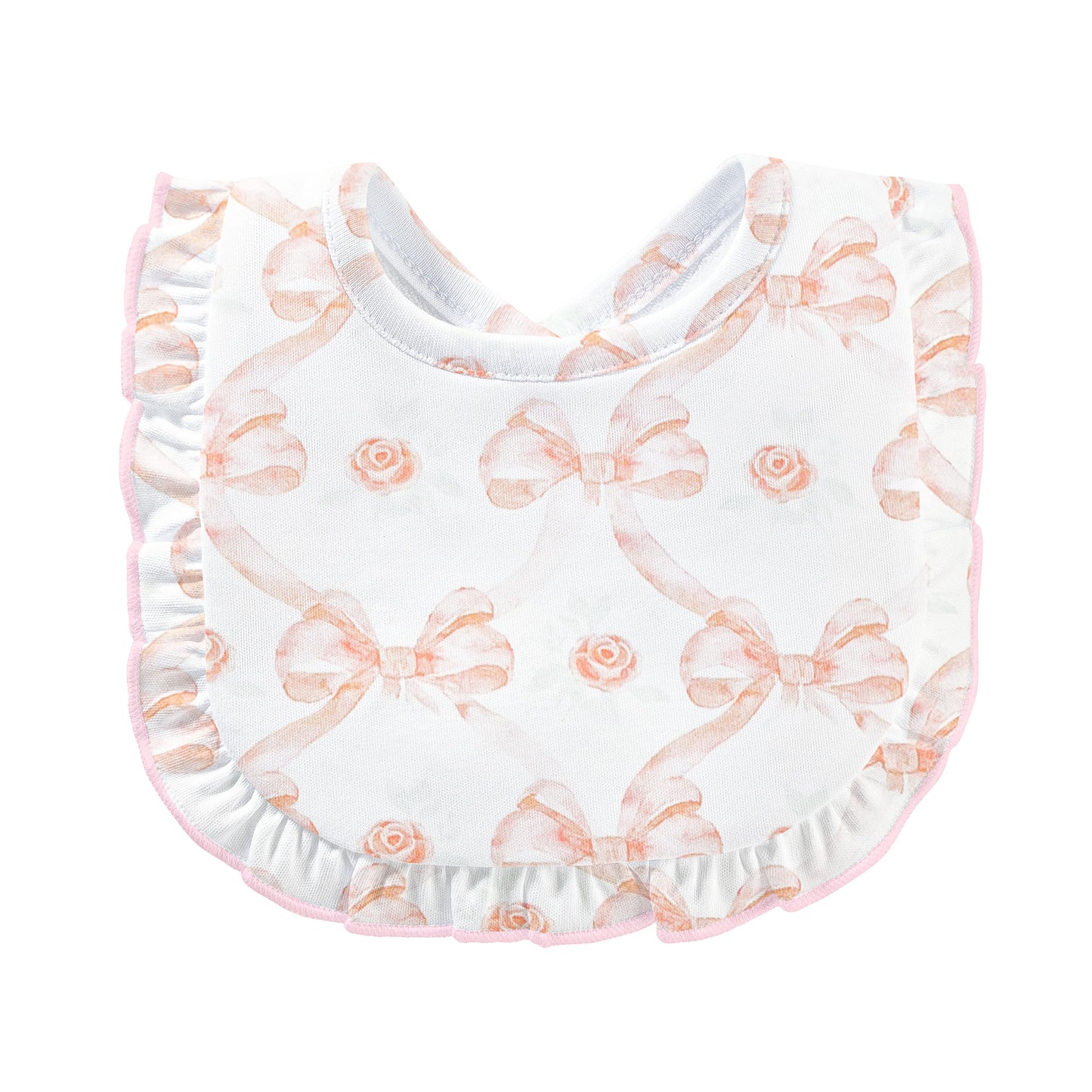 Bows + Roses Bib w/Ruffle