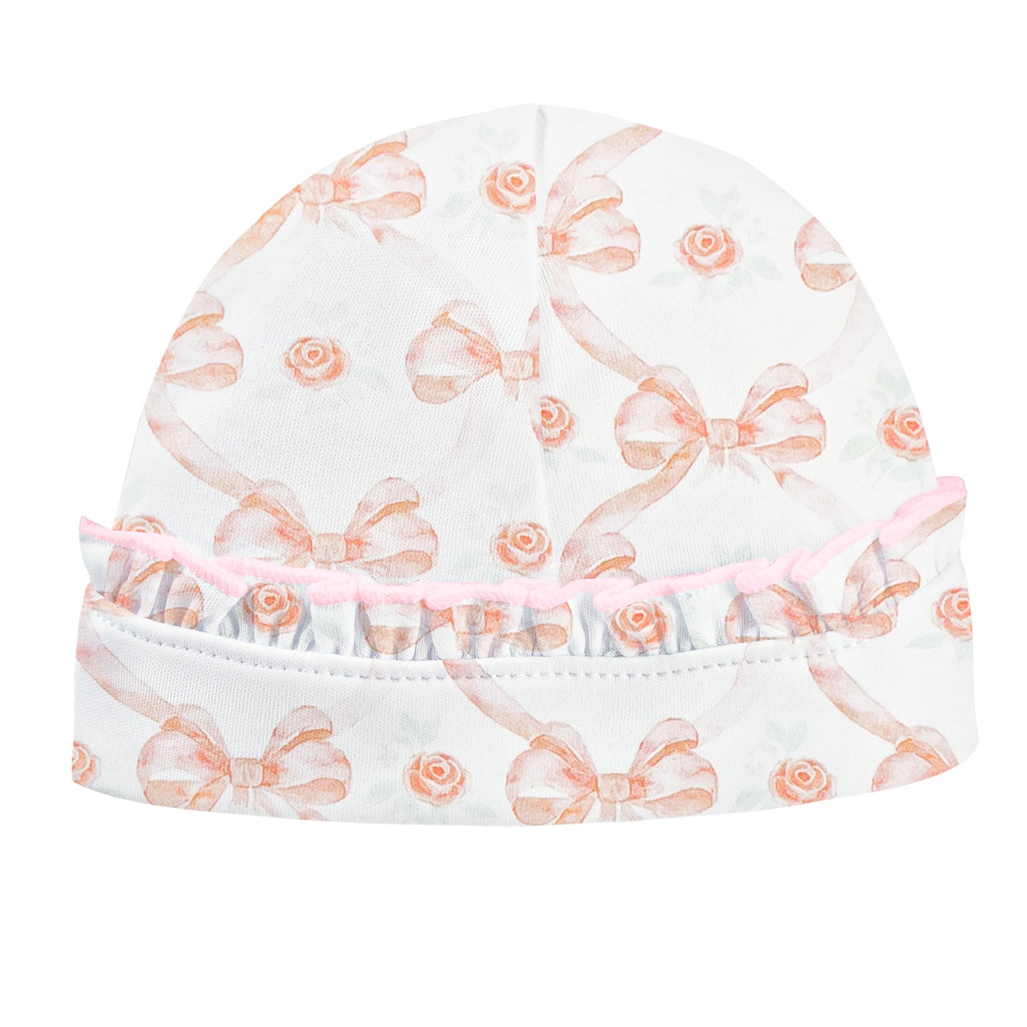 Bows + Roses Hat w/Ruffle