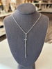 Elongated Cross Necklace | 18" Sterling Silver