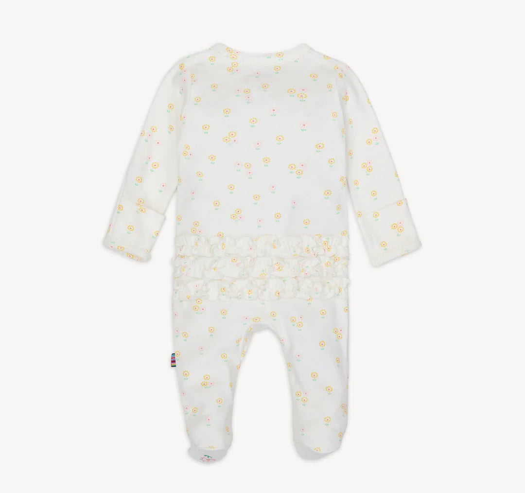 Evangeline Magnetic Organic Cotton Footie w/Ruffle