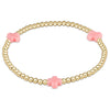 egirl Signature Cross Gold Pattern 3mm Bead Bracelet | Pink