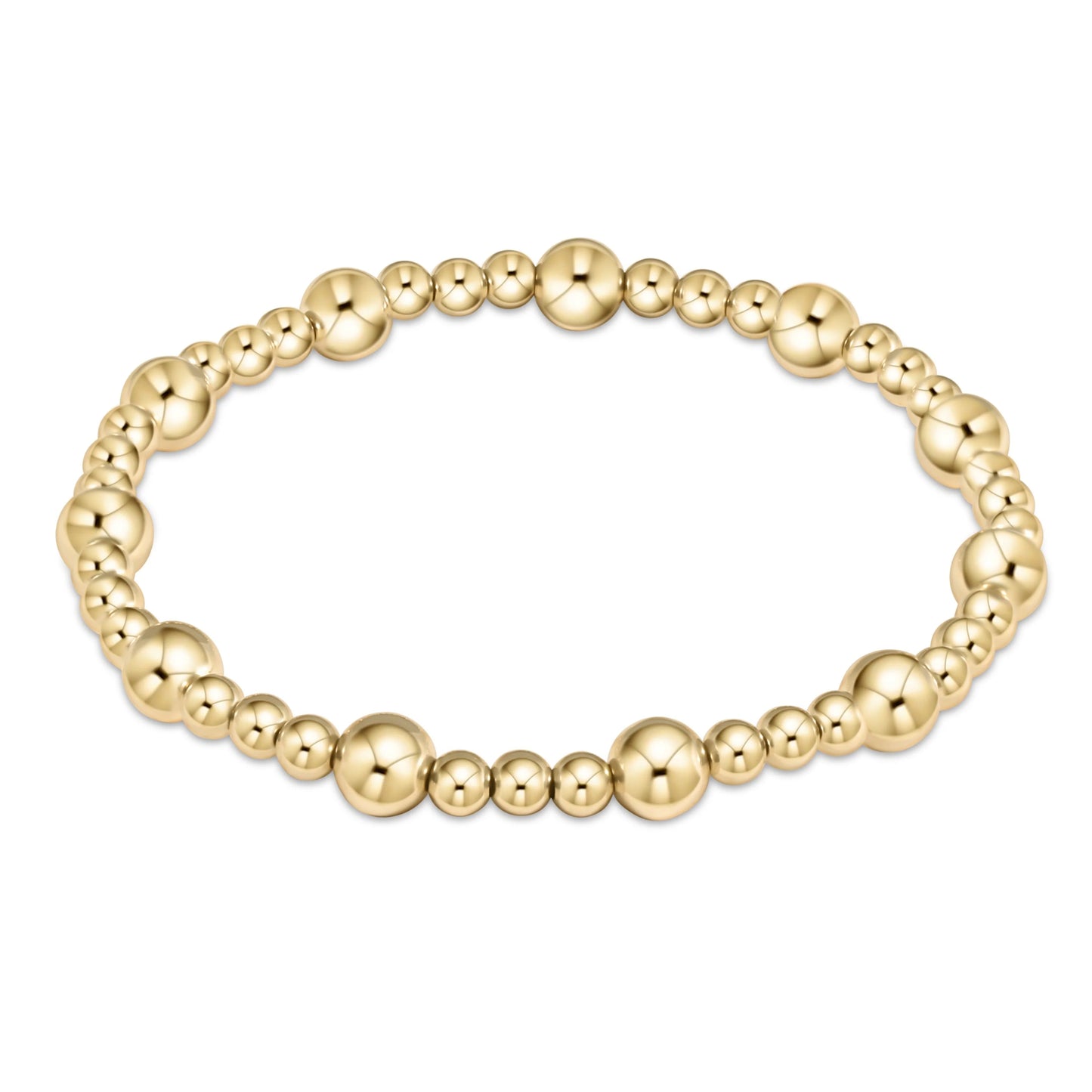 extends classic sincerity pattern 6mm bead bracelet - gold