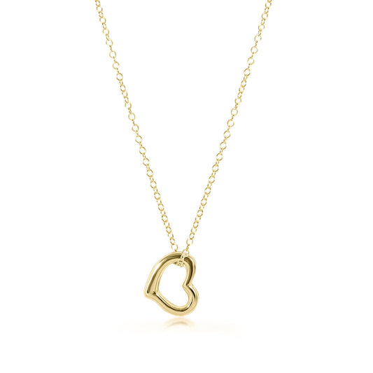 16" Necklace Gold | Love Gold Charm