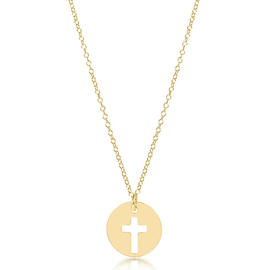 16" necklace gold | blessed disc