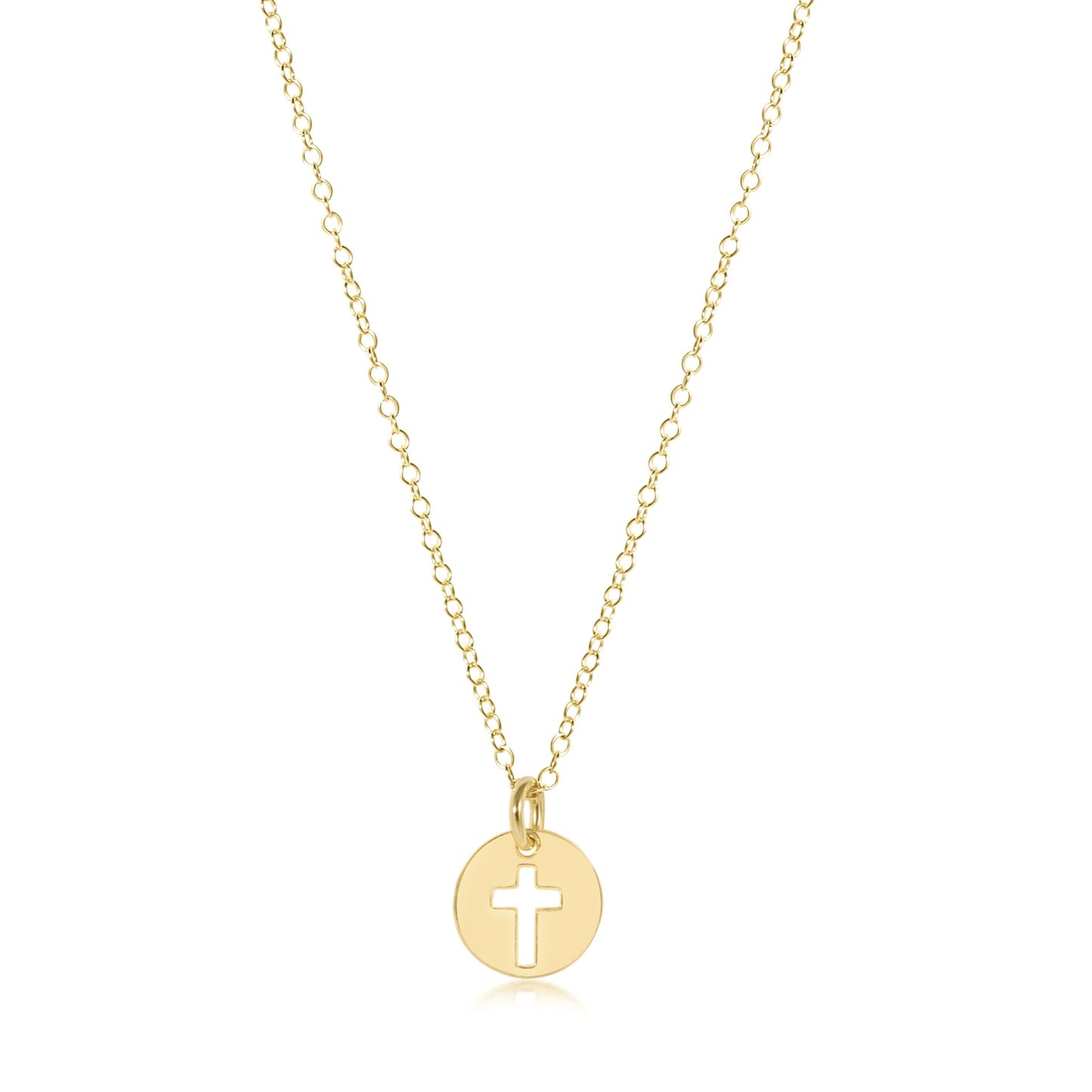 16" necklace gold | blessed small gold disc