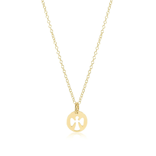 egirl 14" necklace gold | guardian angel small gold disc