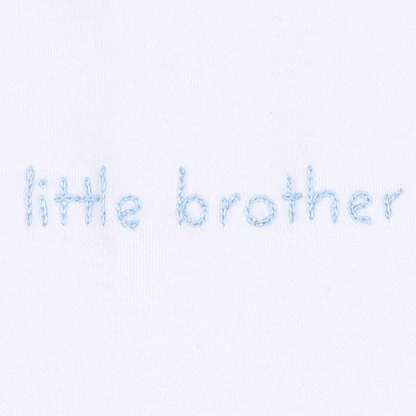 Little Brother Embroidered Footie - Light Blue