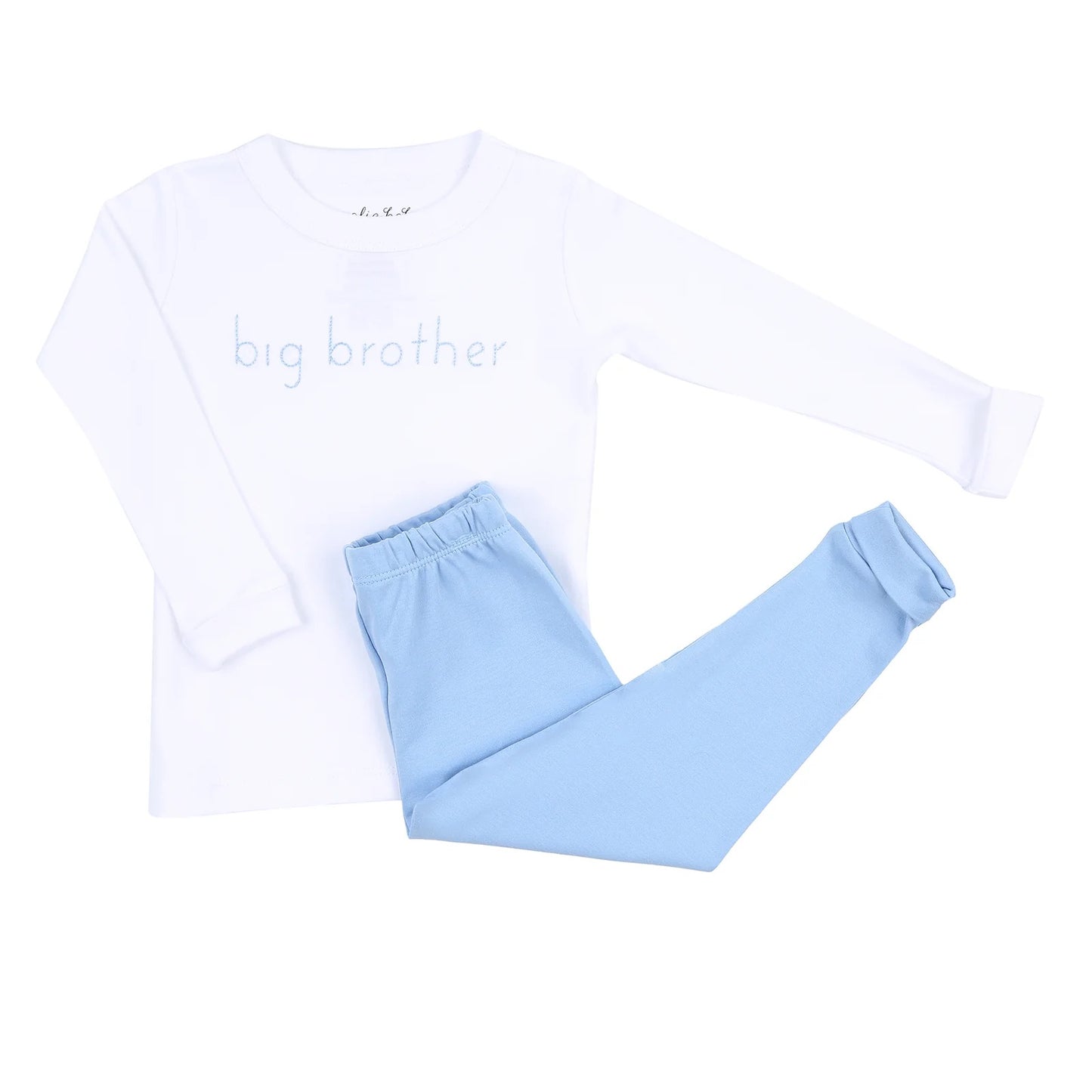 Big Brother Embroidered Long Pajamas - Blue