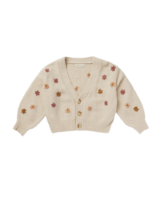 Boxy Crop Cardigan | Fall Flowers