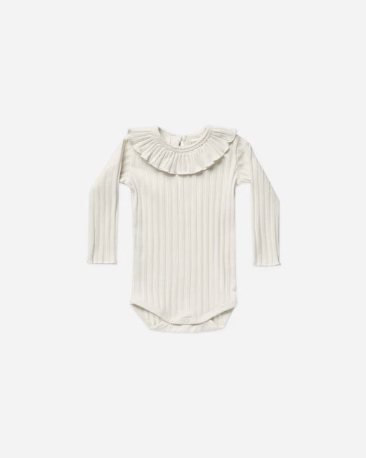 Ruffle Collar Onesie Bodysuit | Ivory