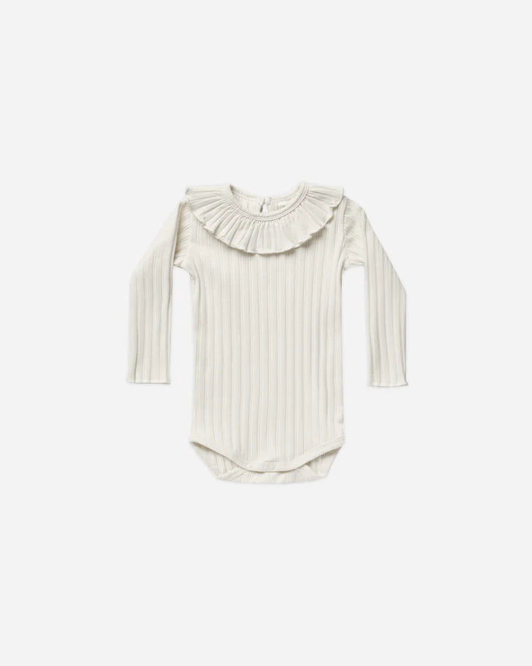 Ruffle Collar Onesie Bodysuit | Ivory