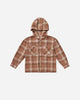 Hooded Overshirt | Brown Plaid