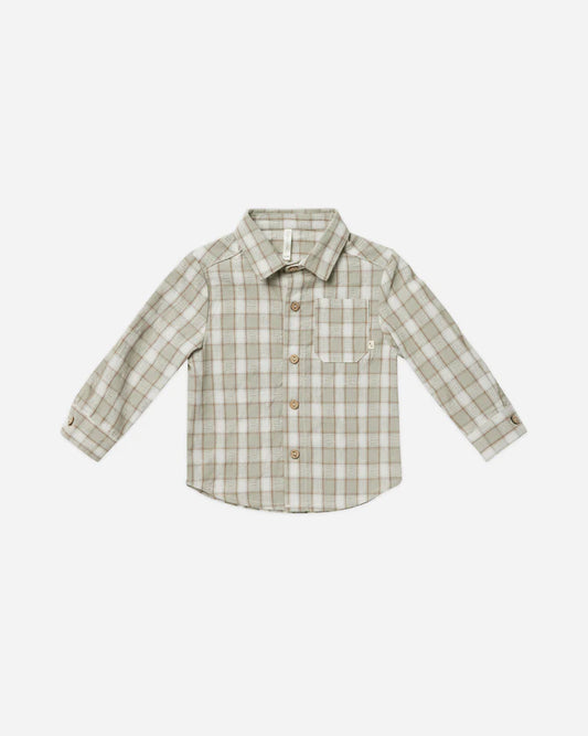 Collared Shirt | Pewter Plaid