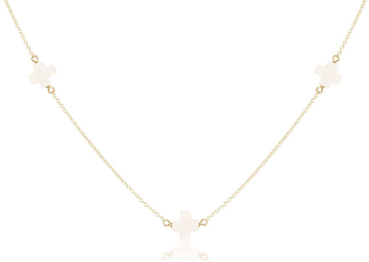 17” Choker Simplicity Chain Gold | Signature Cross | Off- White