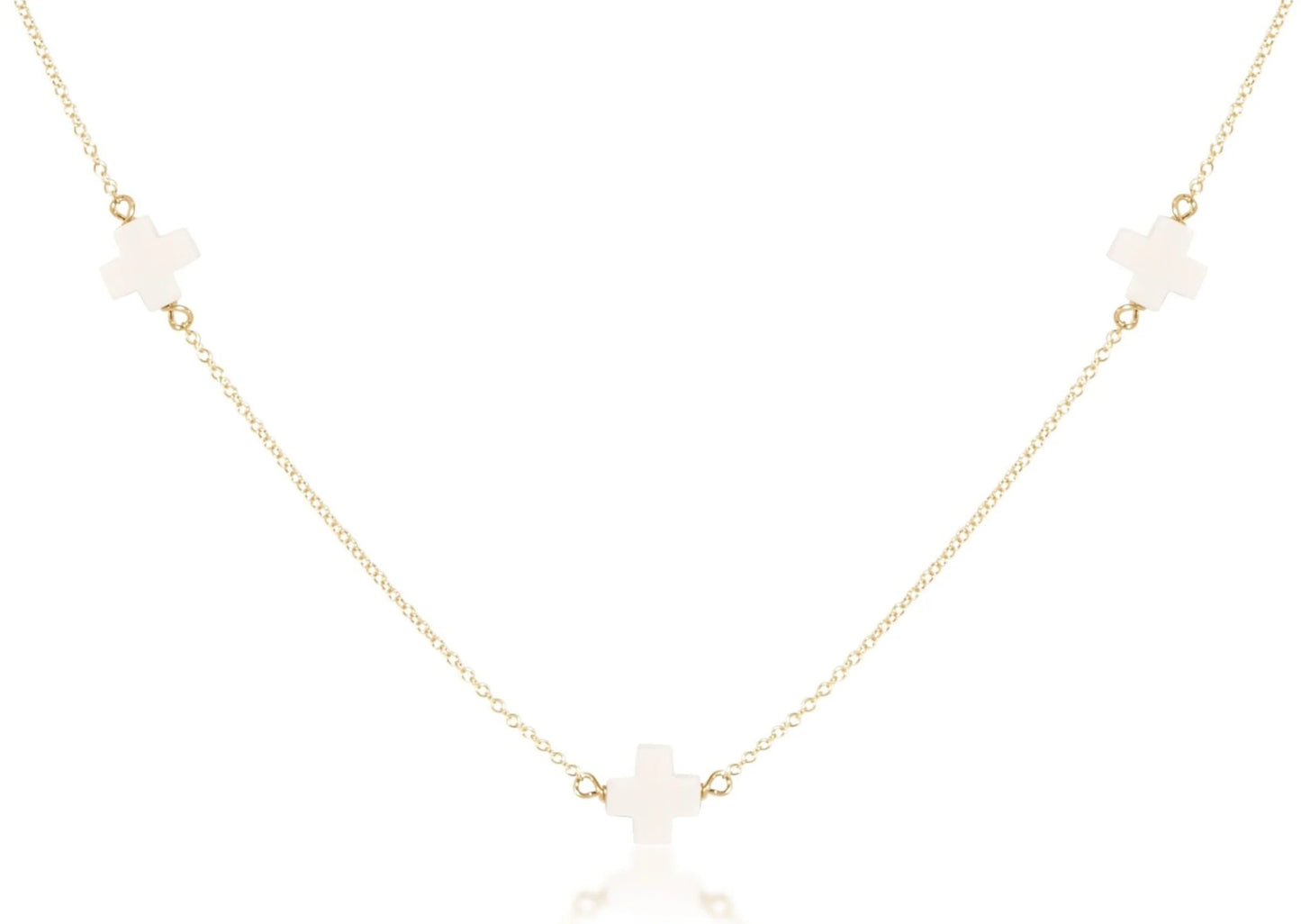 17” Choker Simplicity Chain Gold | Signature Cross | Off- White