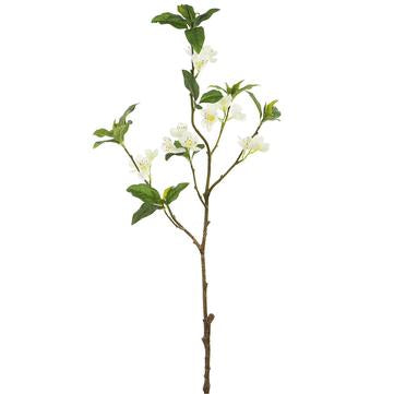 33.75" Japanese Quince Spray | White