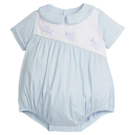 Embroidered Rudy Bubble | Blue Bunnies