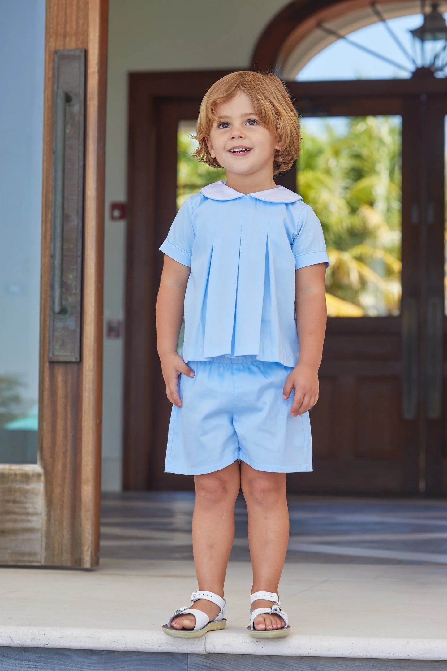 Nicholas Short Set | Light Blue Pique