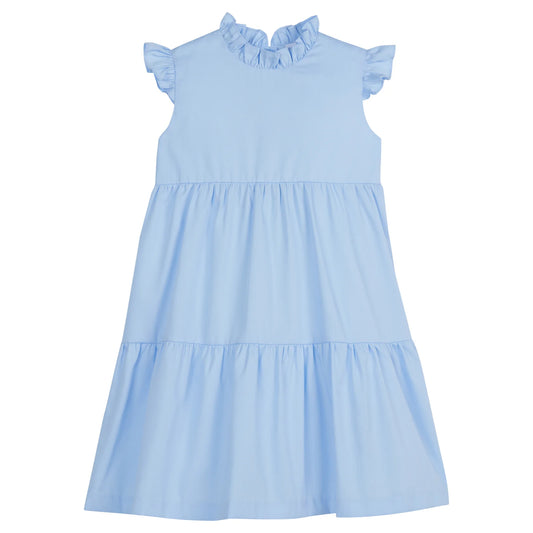 Tiered Charleston Dress | Light Blue Pique