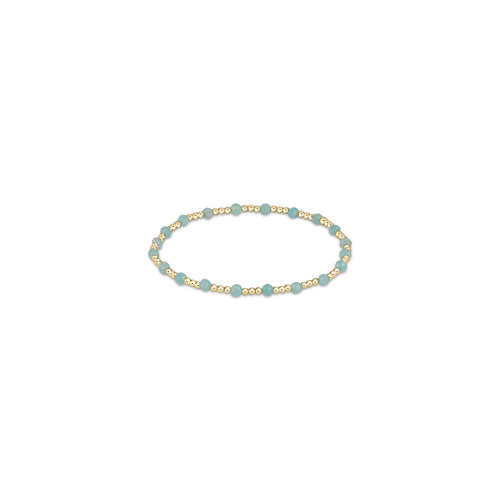 Gemstone Gold Sincerity Pattern 3mm Bead Bracelet | Amazonite