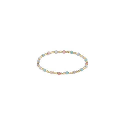 Gemstone Gold Sincerity Pattern 3mm Bead Bracelet | Hot Mess