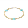 egirl Signature Cross Gold Pattern 3mm Bead Bracelet |Turquoise