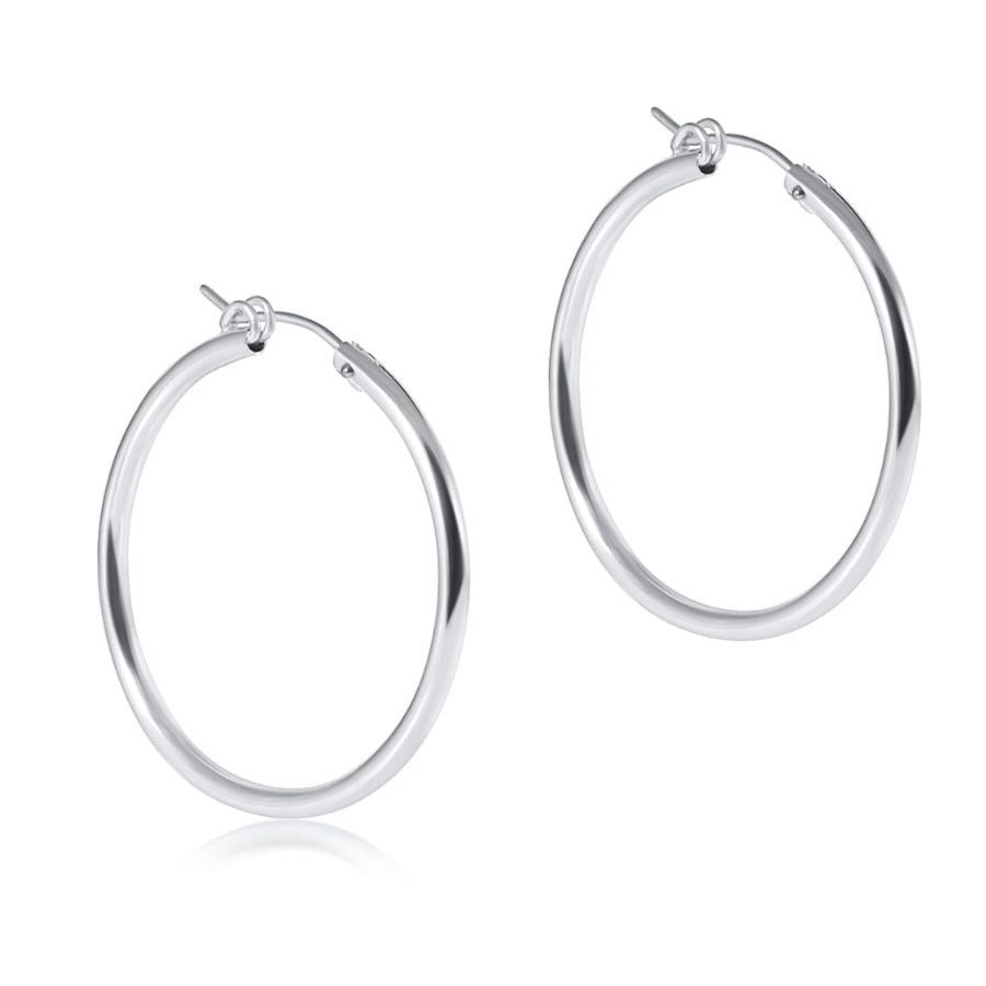 round sterling 1.25" hoop | smooth