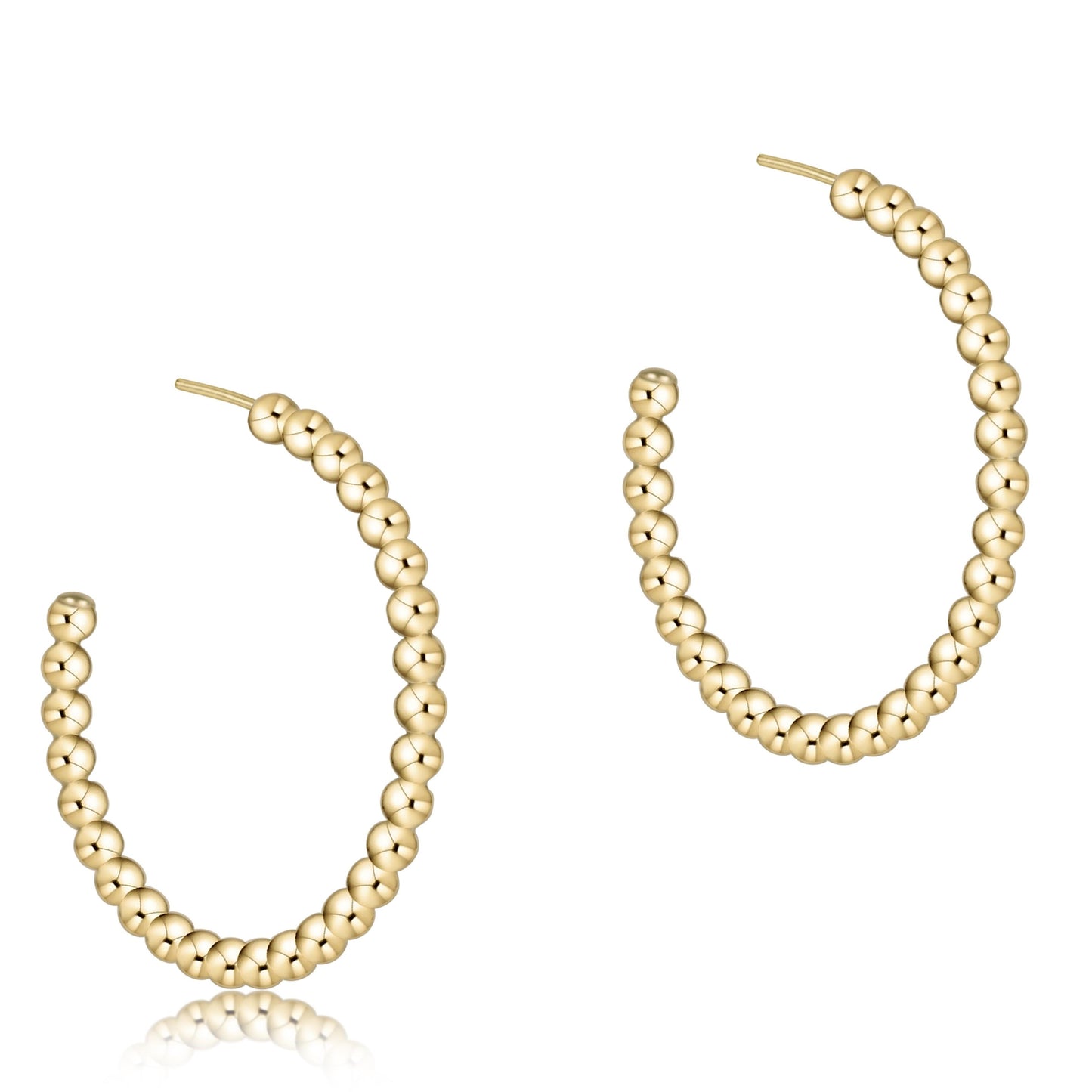 beaded classic 1.25" post hoop | 3mm gold