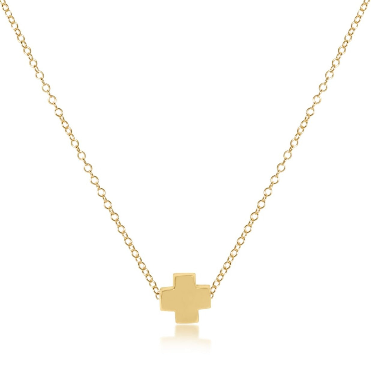 16" necklace gold | signature cross small gold