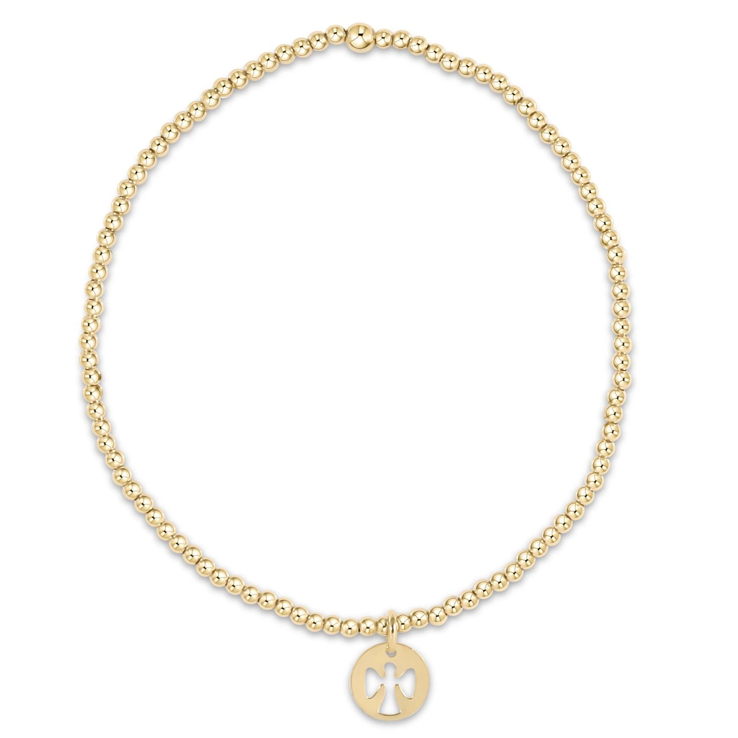 egirl classic gold 2mm bead bracelet | guardian angel small gold disc