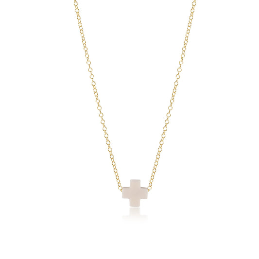 egirl 14" signature cross necklace gold | off-white