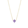 egirl 14" signature cross necklace gold | purple