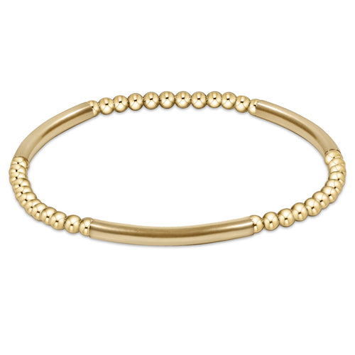 bliss bar gold pattern 3mm bead bracelet | gold