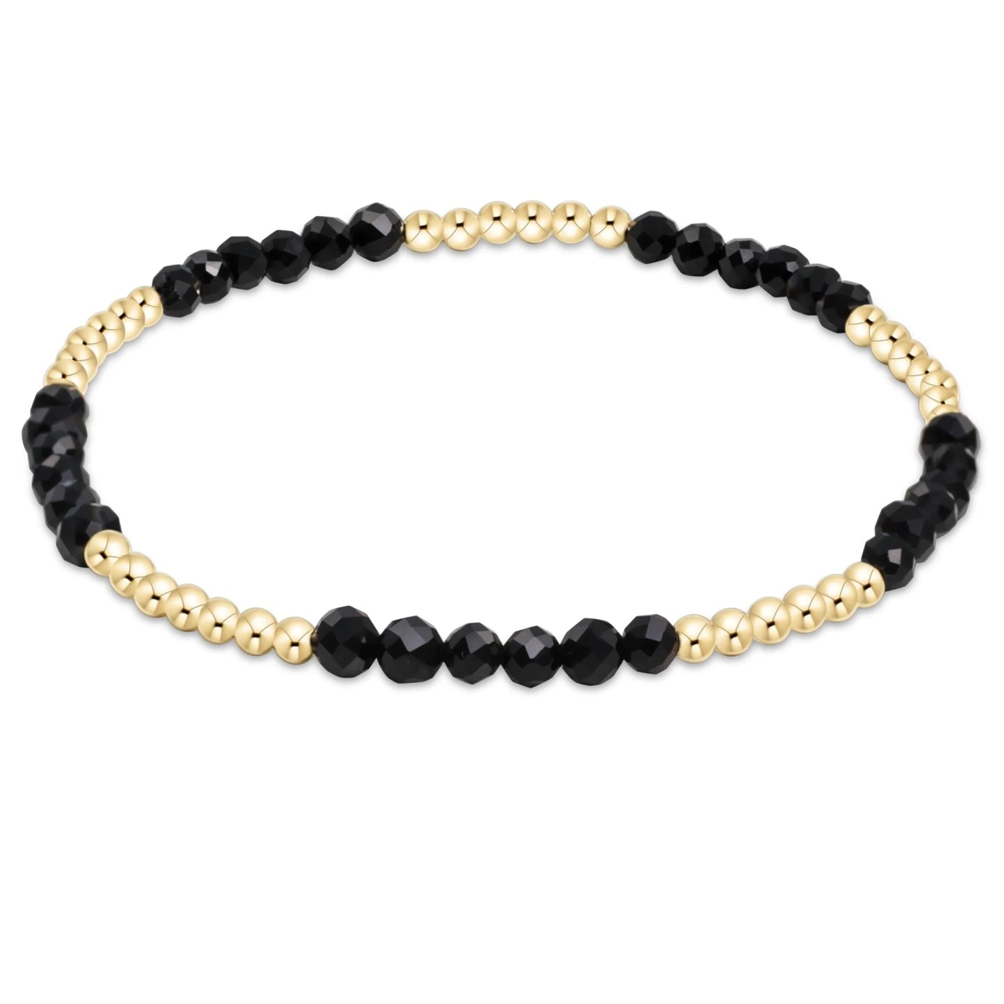 blissful pattern 2.5mm bead bracelet | faceted onyx