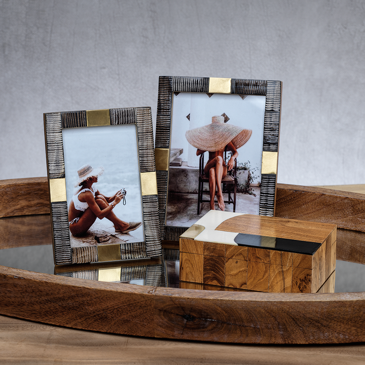 Lagos Horn and Brass Photo Frame - 5x7